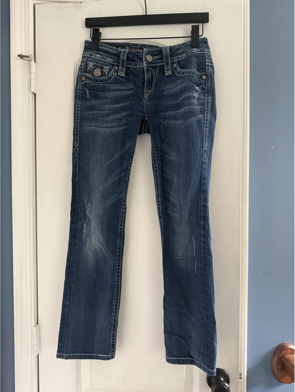 Rock Revival Women's Size 27 Tori Straight Dark Wash Blue Denim Jeans